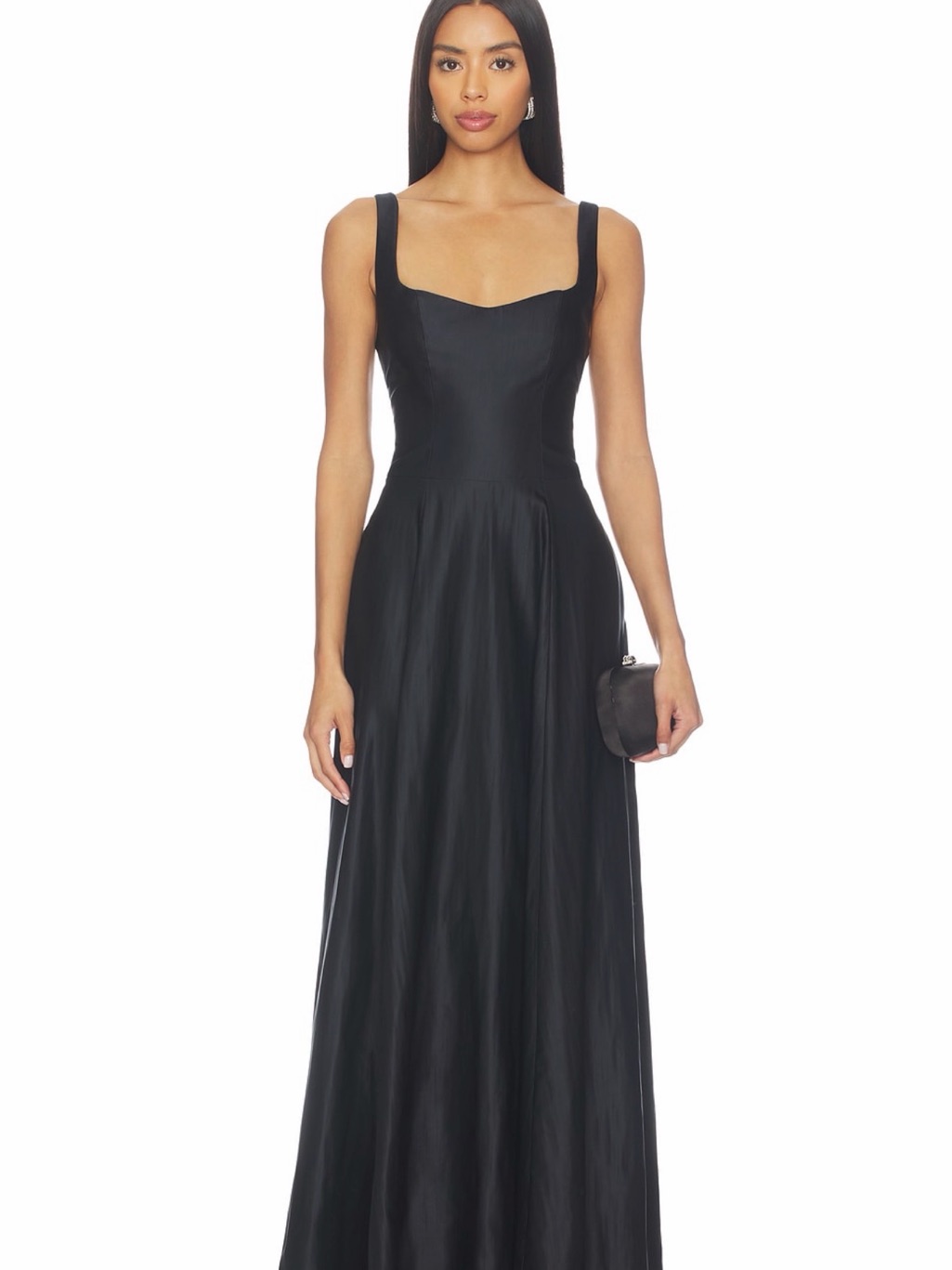 Lovers + Friends Black Maxi Dress With Square Neckline